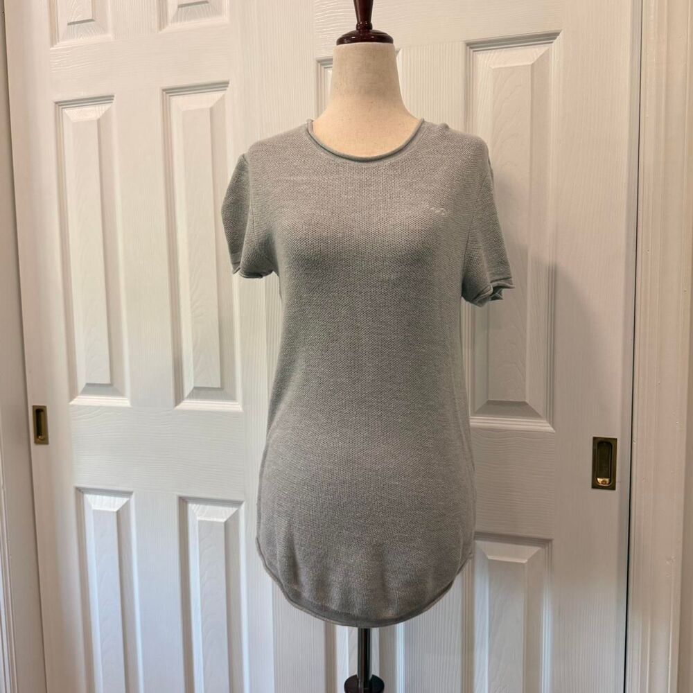 Hollister Waffle Knit Gray Short Sleeve Size XS